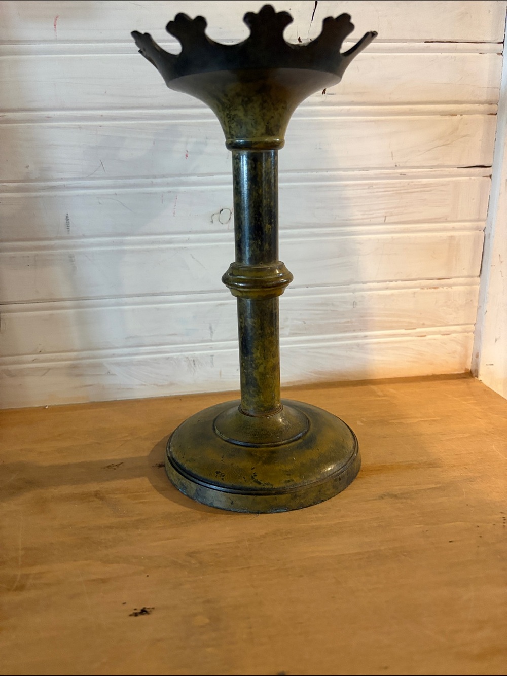 Vintage-Style Brass Finish Candle Holder - Home Accents